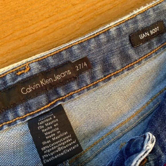 Calvin Klein Jeans Lean Boot Button Pockets Blue Jeans Size 27/4 - Picture 2 of 12
